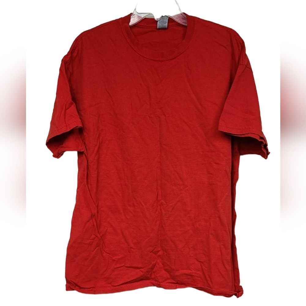 Men's XL Casual Cotton Tee Bright Red Short Sleeve Crewneck T-Shirt Athleisure